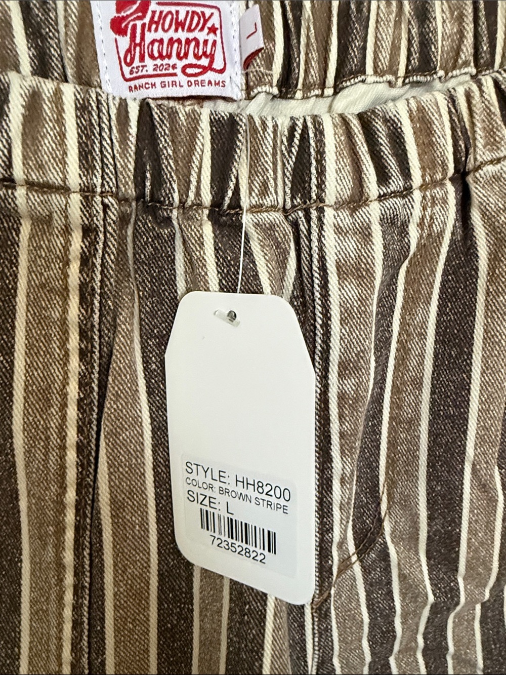 Howdy Hanny Brown & Cream Striped Boot Cut Pants - Picture 4 of 6